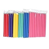 1.8cm Diameter Flexi Rod 2 Pack Deal Spiral Hair Foam Curler Roller Set, 10 Rods per Pack Twist Curls Flex Rods, Length 9'