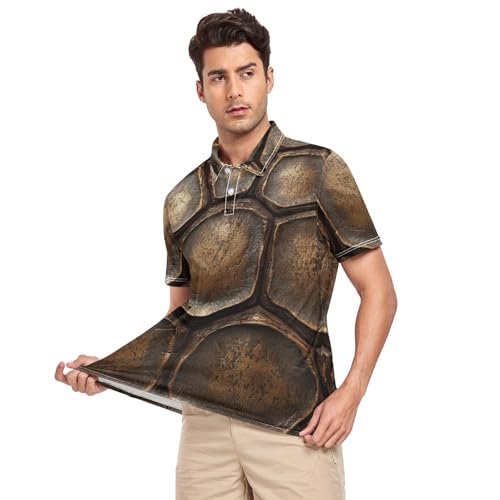 Polo de golf anti-transpiraion à séchage rapide pour homme motif marron texturé