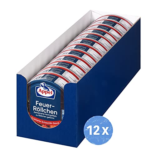 Appel Feuer-Röllchen – Leckere Heringsröllchen in scharfer Schaschlik-Sauce - MSC Zertifiziert - 12 x 200 g