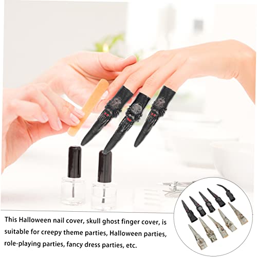 Ipetboom 10 Pcs conjunto de unhas halloween hallowen garras de dedo falsas de bruxas de Dia das Brux
