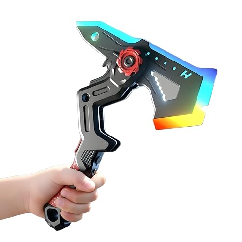 Image of Cable World 2-in-1 LED Fog Axe Sword,Fog Effect Swords with Multicolor LED Lights and Sound Effects, 7 Color Change, One Button Switch Combine Design USB Rechargeable Cosplay Gift Toy