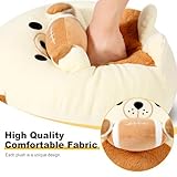 shownicer Plüschtier Bulldogge Hund Kuscheltier Mit Rugby Stofftier Kawaii Hund Plüsch Kissen Spielzeug Hund Wurfkissen Geschenk für Kinder Jungen 3+ Jahre (Hund & Rugby, 30cm)