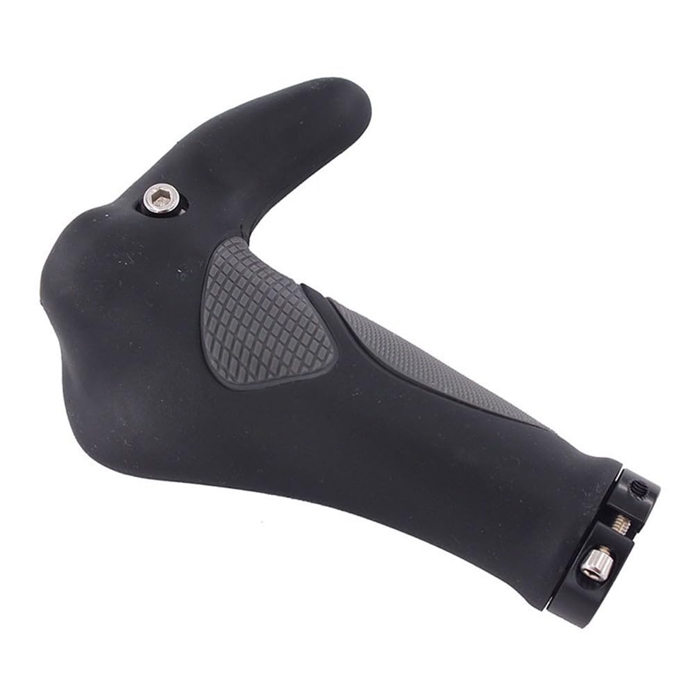 Puños de bicicleta con bloqueo, manillar ergonómico de goma con abrazadera de aleación de aluminio para bicicleta de montaña, color negro, 1 par