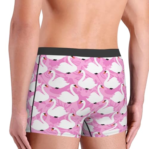 Beautiful Swans Print Underwear For Men Comfy Cozy Holiday Boxer Briefs4