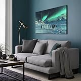 SHENGPOSTER Impresiones verdes de lienzo Aurora Arte mural...