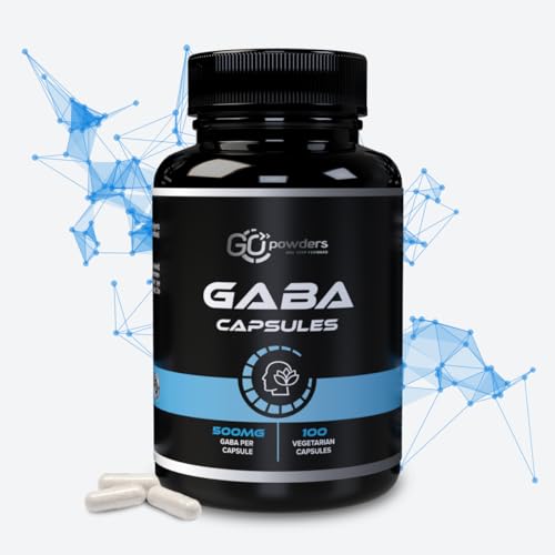 GABA Calming Effect 500mg, 100 Kapseln – Unterstützung für Entspannung & Stressabbau – Reine Zutaten, GMO- & Glutenfrei von Raw Powders