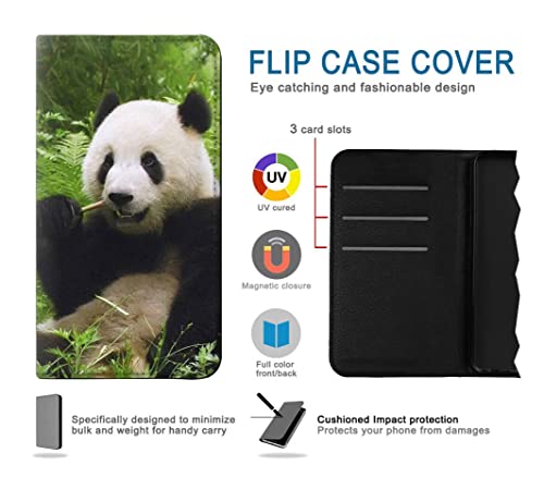 Étui iPhone 16e Panda hétéroclite en cuir à rabat protecteur