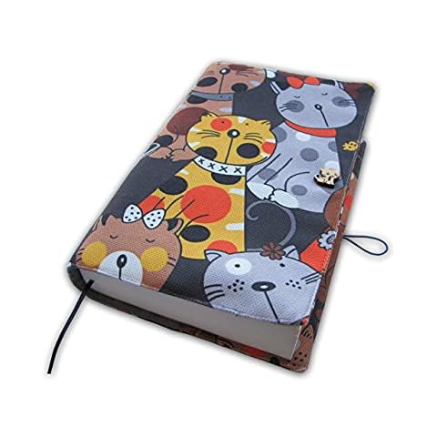 Fabric Book Sleeve Cover, Washable Novel Protector - Cats Design, Padded Book Protector for Adult, Planner Book Case, Hard Books Covers for Paperback 5.5 x 8.2 x 1.6 (Cats) Cover