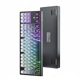 ZIYOU LANG M87V2 Triple-Mode Gaming Keyboard - Wireless, Bluetooth, Wired, RGB Backlit, Soft Silicone Quiet Switches, Side-Lit Keycaps, 4000mAh Battery, 87-Key Compact Layout