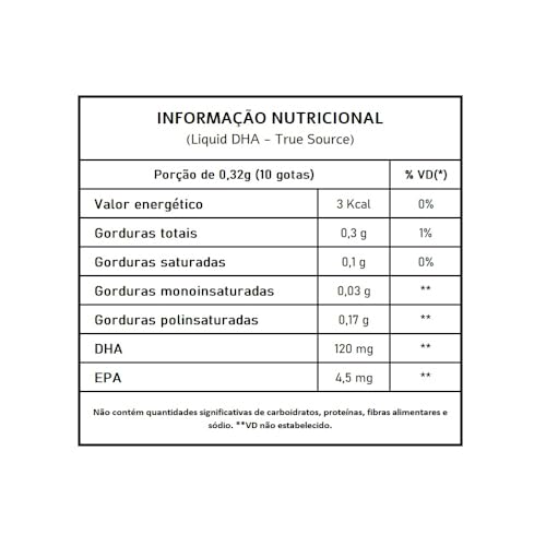 DHA Liquid - True Source - Dha Liquido 30ml - Sabor Laranja