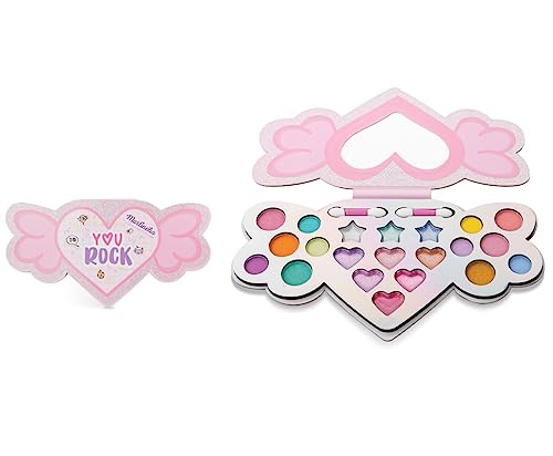 Martinelia - Paleta de Maquillaje para niños (12 Sombras de Ojos Brillantes, 3 Sombras de Ojos Grasas, 6 pintalabios y 2 Pinceles – Sin Productos nocivos
