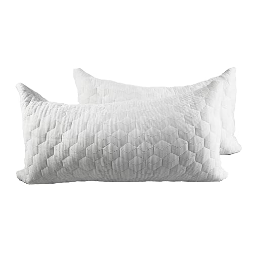 Set 2 Almohadas de cama Poliéster Queen Gris