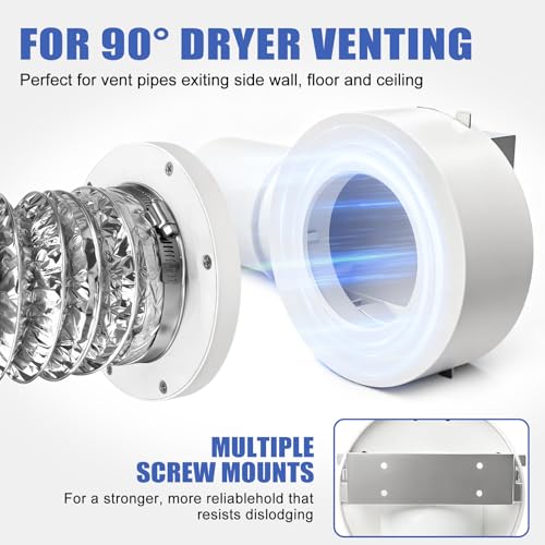 90° Magnetic Dryer Vent Coupling Strong Magnetic Self-connection，Suitable for Confined Paces Magnetic Dryer Vent Coupler with 4 inch Hose Easy to Connect（WHITE) by FRECCU - Used condition - Image 5