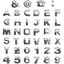 40 PCS Car Letters Emblem, 3D DIY Number Symbol Badge Self-Adhesive Vehicle Tailgate Decal, Weatherproof Side Rear Trunk Logo Sticker Decorative Letter Decal for Car Truck SUV