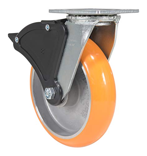 Roulette pivotante supérieure Vestil polyuréthane caramel 20cm