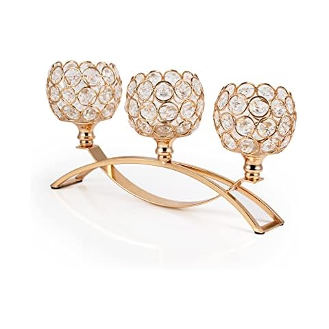 VINCIGANT Gold 3-Arm Candle Holders Cover