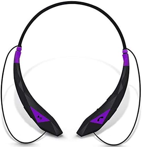 Aduro Amplify Pro SBN45 Wireless Stereo Around The Neck Earbud Headphone Headset (Black/Purple)