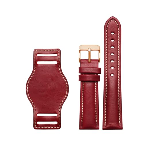 Cong Yi {vuXbg 18 ~[g 20 22 ~[gvXgbvYvohƃ}bgrvoh Leatherbracelet(Red-rosegold,20mm)