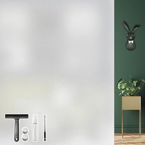 DIFIT Window Film Privacy Film for Glass Windows, Opaque Sparkling Frosted Window Films, Static Cling No Glue UV Blocking Windows Frosting Films for Home Office（30x120cm）Roll Contains a Bladed Item
