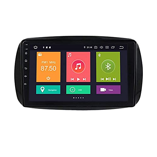 HTXPSM Android 10.0 Autoradio Lettore DVD Navigatore GPS Touchscreen Navigazione Radio 2 Din Radio da incasso per Merce-des-Be-nz Smart 2014-2020 9'' Touchscreen Lettore MP5 Multimediale GPS Ricevito