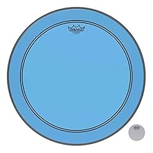 Remo Powerstroke 3 Colortone Blue Bass Drum Head, 22" P3-1322-CT-BU Single layer 10-mil Mylar film, with a built-in 10-mil cushioning ring With impact patch, featuring Remos Skyndeep imaging technology Colour is in the fur, no change of the usual P3 ...