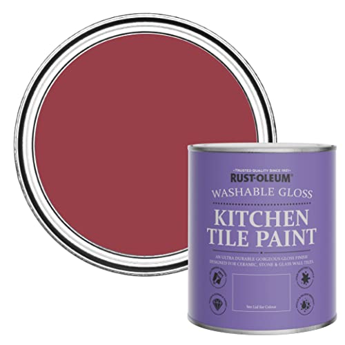 Rust-Oleum Red Water-Resistant Kitchen Tile Paint in Gloss Finish - Soho 750ml