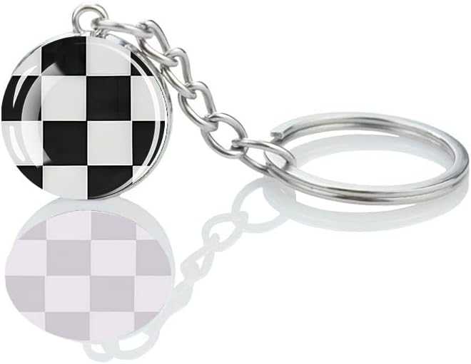 3 Pcs Checkered Racing Flag Key Chain,Cool Keychain for Car Keys,Stainless Steel Keyrings & Keychains,Used for Home Decoration,Jewelry Hanging Decorations. image 3