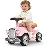 Spielzeug ab 1-3 Jahre: Rutscher mit Stauraum unter dem Sitz – Rutschauto mit Lenkrad & Hupe, Schiebeauto für Innen- und Außenbereich Mädchen & Jungen (Rosa)