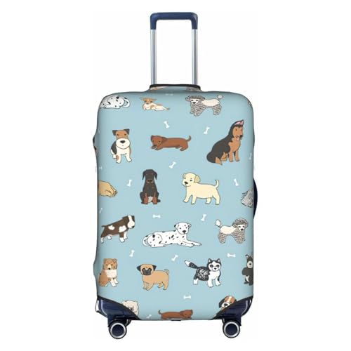 Housse de valise XL Motif Chiot Doodles blanche pour protéger vos bagages en avion