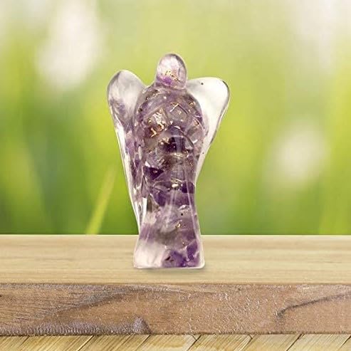Prajet Energized Orgonite Healing Crystal Orgone Guardian Angel Copper Metal Mix Rare Healing Positive Energy Approx. Size 2 Inch (Amethyst Angel Orgone) - Image 3