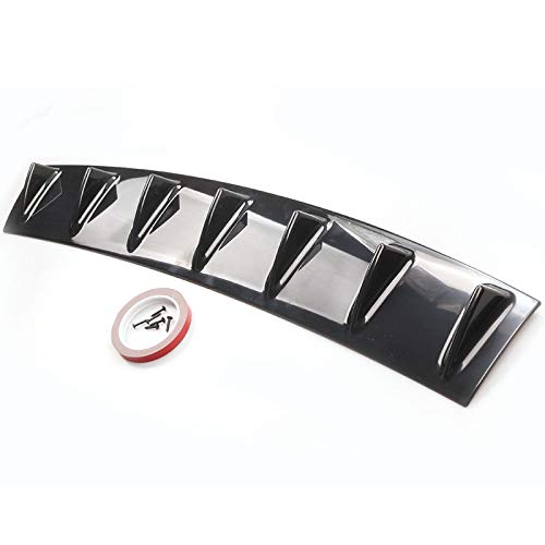 AIHOUSE Universal Trasero Parachoques Difusor De Labios Difusor Coche Trasero Chasis ABS Spoiler Shark Fin ala Glossy,Negro,33x6 Inch Cover