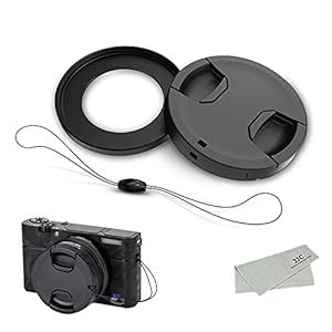 Metal Filter Adapter for Sony RX100M5 RX100 V RX100VA RX100 IV RX100 III RX100 II RX100,Lens Adapter Ring and 52mm Lens Cap and Cap Keeper String Kit