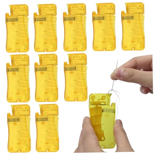 Rosimera de aguja 10pcs herramienta de roscar de aguja automática Herramienta de roscado de plástico Diy 1.4x2.8in roscadores para acolchado de tejido de manejo de costura a mano