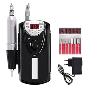 Nail Drill, Portable Nail Drill Professional 30000 RPM, Rechargeable Electric Nail File Machine E File For Acrylic Nails Gel Polishing Removing, Cordless Efile With Bits Kit For Manicure Salon Home Pr