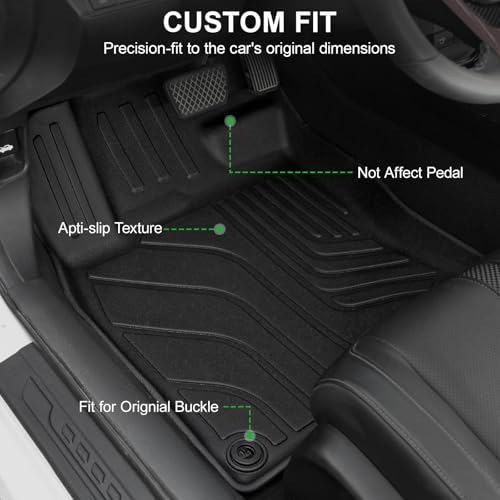 Image of Floor Mats for 2016-2021 Honda Civic Sedan /Coupe /Type R /Insight, 2017-2021 Hatchback, TPE All Weather Durable Floor Liners Door Sill Guards for Honda Civic