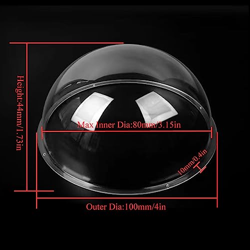 Image of LOTOWELZON 3.15inch Clear Acrylic Replacement Transparent Clear Camera Dome Cover Security Camera Housing Pet Dog Fence Window Skylight Window (ID80mm*H44mm /3.15 * 1.73in)