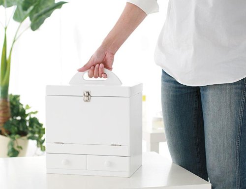 Amazon | 三面鏡付き！コスメボックス ミントグリーン（メイクボックス