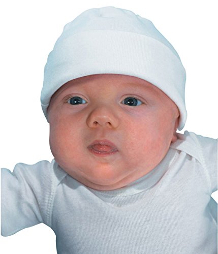 Rabbit Skins Infant Combed Ring Spun Rib Knit Cap, WHITE, One Size