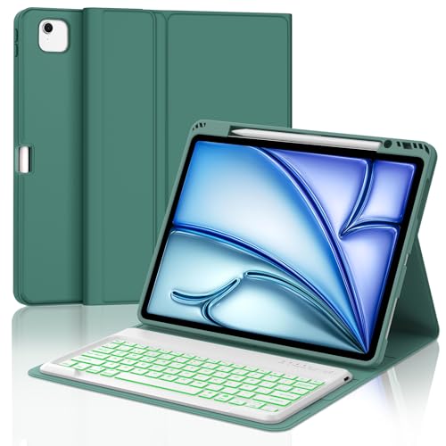 Teclado para iPad Air 13 M4 tipo funda protectora con teclado francés integrado