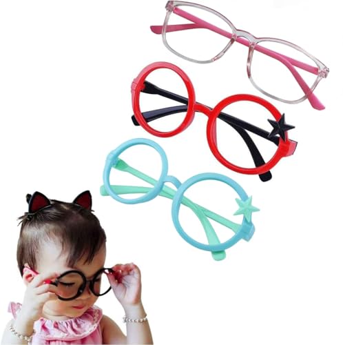 Children Stylish Cute Glasses Frame Without Lenses Pack of 3