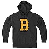 Chowdaheadz Black & Gold Big Block B Hoodie – Unisex Pullover Sweatshirt Soft Cotton Blend