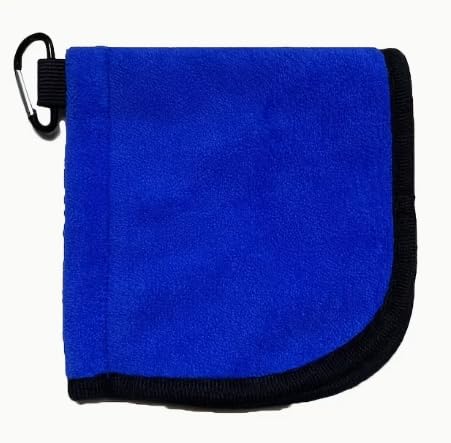 Osrya Golf Cleaning Towel with Clip – Dual-Sided Microfiber Golf Towel for Clubs & Balls, Heavy Duty Carabiner Clip, Super Absorbent Golf Accessories (Blue)