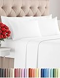 Cal King 6 Piece Sheet Set - Comfy Breathable & Cooling - Ultra-Soft Hotel Luxury Bedding Set with 8-16 Inch Deep Pockets - 1 Flat & 1 Fitted Sheet & 4 Pillowcases - Wrinkle Free & Easy Care - White