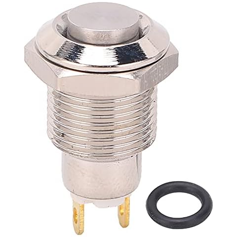 TenNuoDa 10mm Self-Locking Push Button Switch,Waterproof Stainless Steel Gasket Momentary Button Switch for Access Control Cover