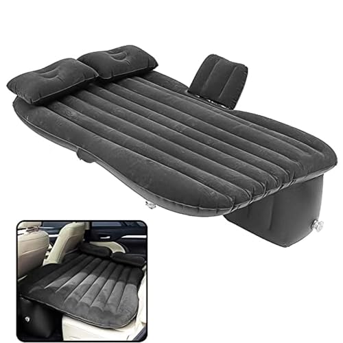 Image of Premium-Car-Inflatable-Bed-with-Pump-2-Air-Pillow-Quick-Inflatable-Back-Seat-Bed-Car-Inflatable-Mattres-Car-Bed-Mattres-Carr-Bed-For-Kids-Travel-Trip's-Beach-Bad-Breath-Cool (Black)