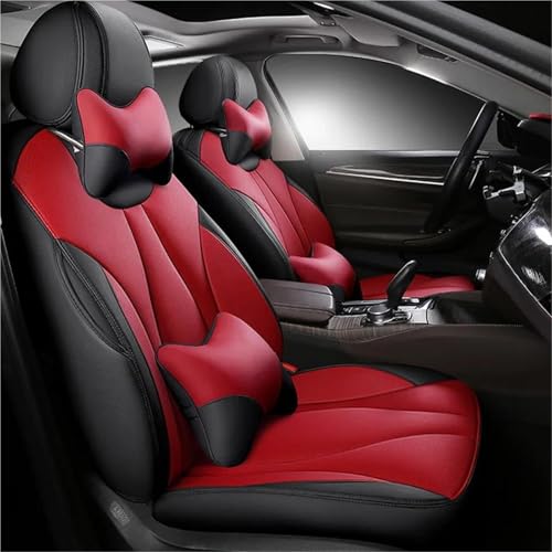 Housses de siège en cuir de luxe rouge et noir sur mesure pour votre Audi
