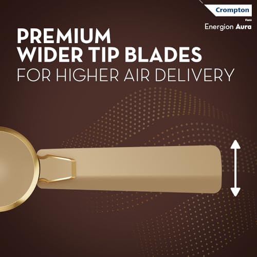Image of Crompton Premion Aura2 BLDC 1200mm Designer Ceiling Fan | Remote Control | BEE 4 Star Rated | Energy Efficient | Superior Air Delivery | Low Noise | 4 Year Brand Warranty | Birken Effect Gold
