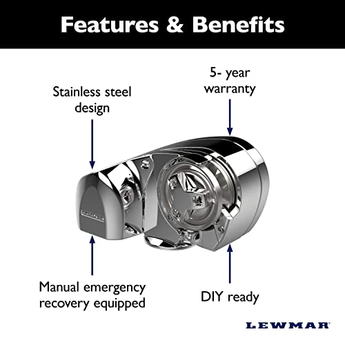 Image of Lewmar Pro Fish 700 Fishing Windlass for 1 /4 inch G4 Chain, Auto Free-Fall System, Maximum Pull 700 lbs., 316 Stainless Steel Construction, for Boats up to 38' - 2020201159