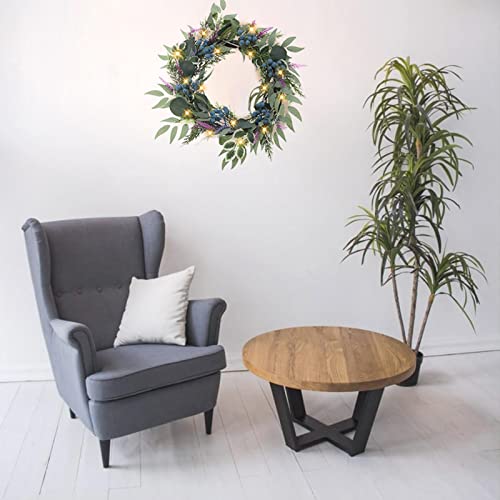 Artgar Eucalyptus Wreath, 18" Front Door Eucalyptus Wreath, Spring Wreath, Lavender Green Wreath With 20 Led Lights For Front Door, Windows, Walls, Farmhouse, Home Year Round Decoration #TOP3