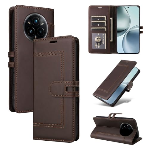 Coque Oppo A60 5G étui portefeuille cuir marron rabat magnétique antichoc pour Oppo A40